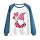 thumbnail image 4 of Gibobby Sudadera sin capucha y ocio Sudadera con capucha informal sin sombrero con cuello redondo y mangas raglán con estampado divertido del día de San Valentín para mujer 12(Azul, XL), 4 of 5