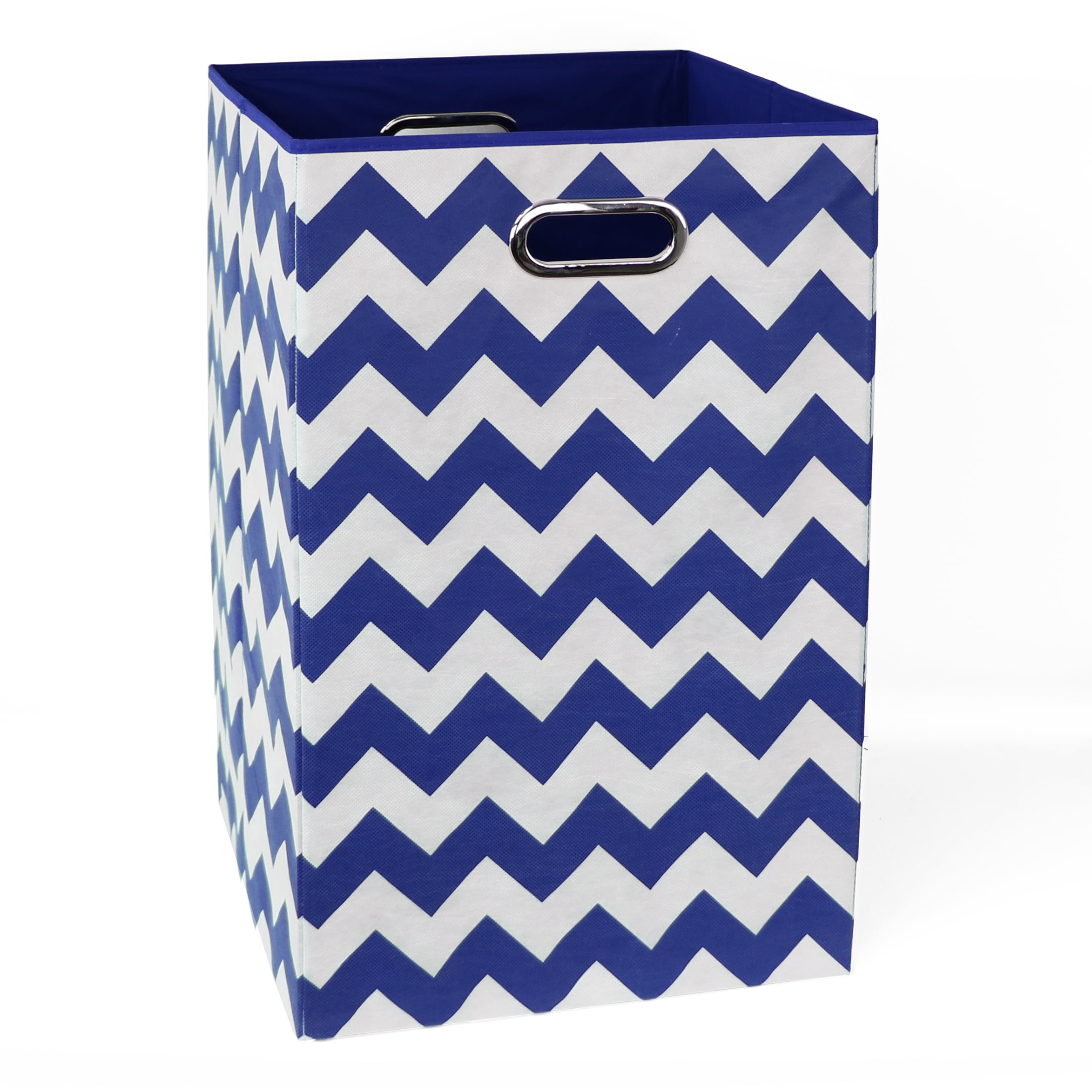 Modern Littles Blue Chevron Folding Laundry Bin