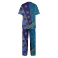 thumbnail image 3 of YDKZYMD Scrubs for Women Set Plus Size Tall Petite Plus Size Top and Pant Tie Dye V Neck with Pockets Nursing Uniform 2 Piece Medical Short Sleeve Jogger Scrub Set Blue 4XL, 3 of 6