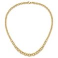 thumbnail image 2 of Diamond2Deal 14k Yellow Gold Textured and Graduated Fancy Link Cable Chain Necklace for Men 17.5", 2 of 6