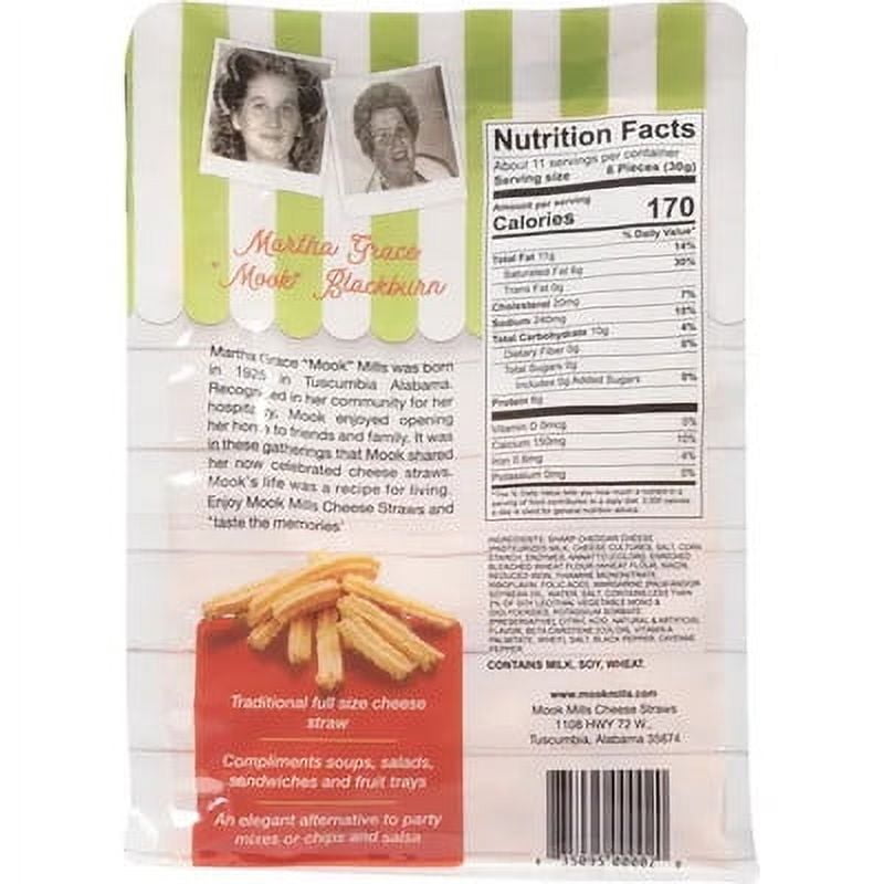 Mook Mills Cheese Straws Crackers 12 oz (Pack of 12)
