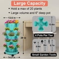 thumbnail image 2 of StarQualityBargain Vertical Planter 5-Tier Stackable System - Indoor/Outdoor Garden Kit for Strawberries, Herbs, Vegetables (Beginner-Friendly Design), Teal, 2 of 6