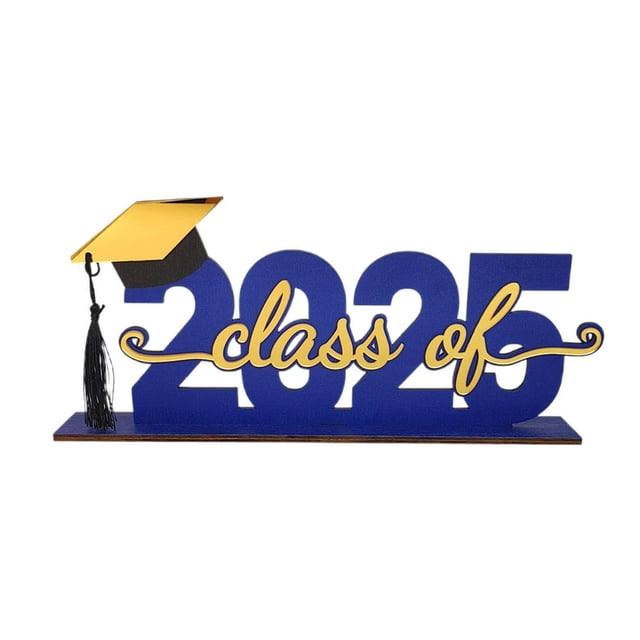 HLONK 2025 Graduation Season Decoration Grad Party Decor Graduation Party Grad Party Table Wood Sign Holiday Decorations for Home Festival Decor