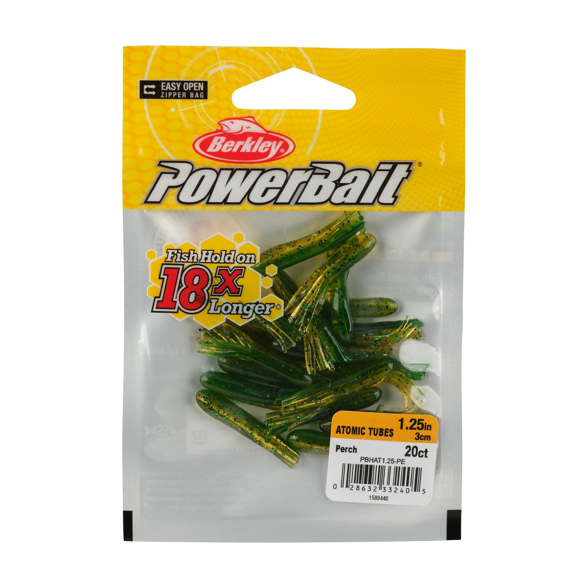 Berkley PowerBait® Atomic Tubes, 1.25 in, Perch