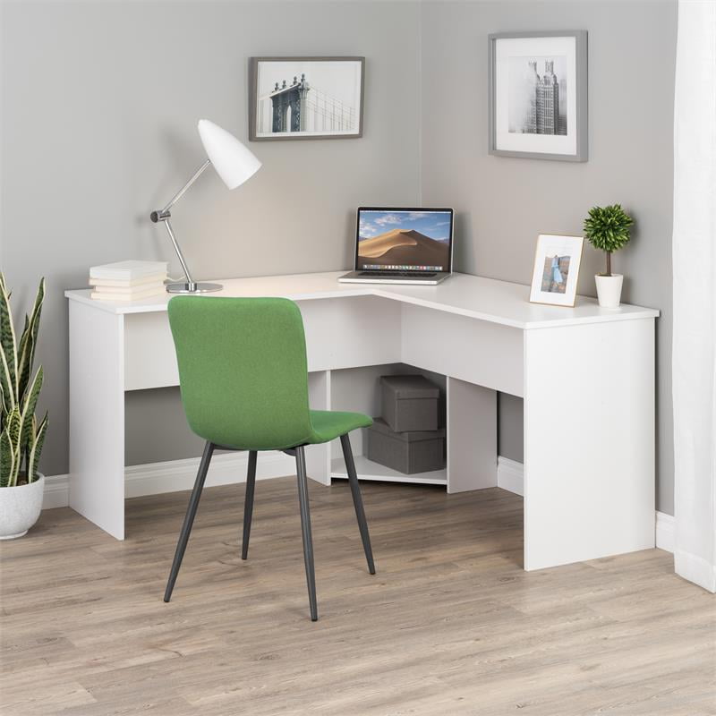 Prepac LShaped Computer Desk in White