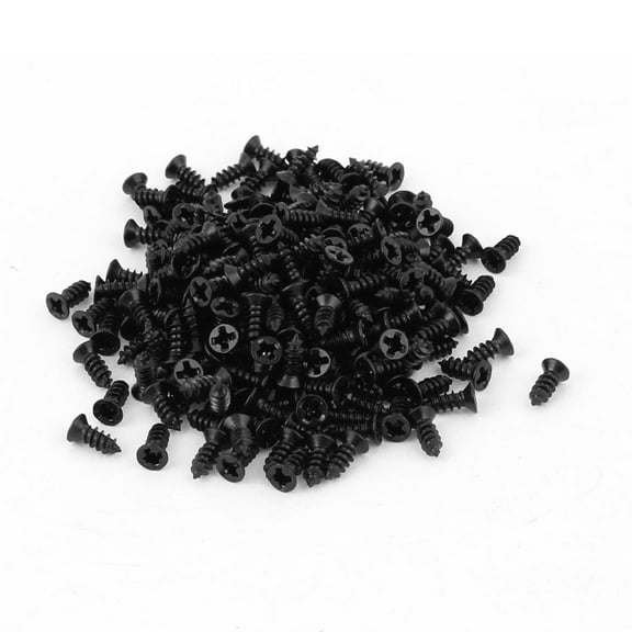 Uxcell Black Magnetic Recessed Crosshead Pan Head Screw Bolt 2.3 x 6mm (200-pack)