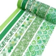 thumbnail image 4 of Wrapables Decorative Washi Tape Box Set for DIY Arts & Crafts, Scrapbooking, Diary, Stationery, Card-Making, Gift Wrapping (12 Rolls), Green, 4 of 8