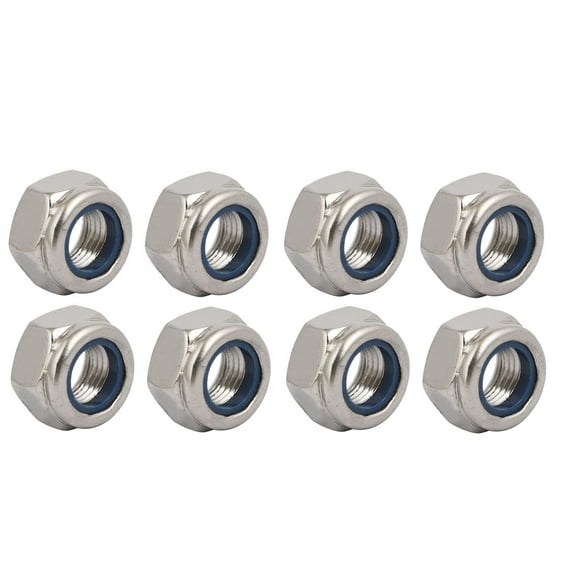 Uxcell M12x1.25mm Pitch Metric Fine Thread 304 Stainless Steel Hex Lock Nuts (8-pack)