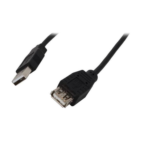 Nippon Labs USB-10-MF-BK-2P 10 ft. Black A/Male to A/Female USB Extension Cable - 2 Packs