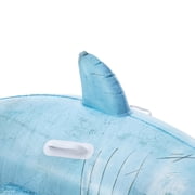 H2OGO! Realistic Shark Ride-On - Blue 72 x 40, Inflatable Ocean Animal Pool Float, Swimming & Water Play, Sturdy Handles, Sit On Top Design, Kids 3+
