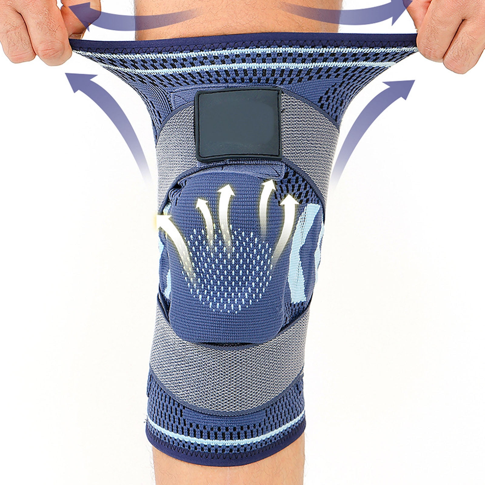 Adjustable Knee Brace with Side Stabilizers Breathable Patella Support for Men Women Basketball Running Cycling Fitness