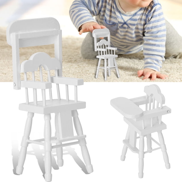 Silla alta para casa de muñecas Jadeshay Silla de madera en miniatura 1/12