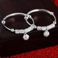 thumbnail image 5 of Ayyufe Pack Of 2 Adjustable Infant Baby Embossing Bell Bangle Hand Bracelet, 5 of 6