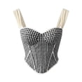 thumbnail image 4 of LEAVINGSUO Corset Tops for Women Spaghetti Strap Lace Neck Slim Fitted Bustier Crop Tank For Party Daily Street Outfit Black S, 4 of 6