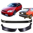thumbnail image 2 of Ikon Motorsports Compatible with 96-98 Civic MU PP Front Bumper Lip + 2PC Rear Bumper Lip Valance Spats, 2 of 3