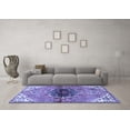 thumbnail image 3 of Ahgly Company Machine Washable Indoor Square Persian Blue Traditional Area Rugs, 3' Square, 3 of 4