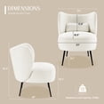 thumbnail image 2 of wow97e Boucle Accent Chair, Modern Armless Leisure Chair with Metal Legs, Upholstered Vanity Chair for Living Room Bedroom, 2 of 7