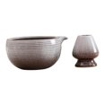 thumbnail image 3 of Cuenco de cerámica para matcha con soporte para batidor, taza para té verde, para gachas y zumos. Estilo A, 3 of 9