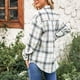 thumbnail image 2 of Tops casuales para mujer blusa a cuadros con botones versátiles solapa para mujer para el trabajo para citas ANGGREK Otros, 2 of 6