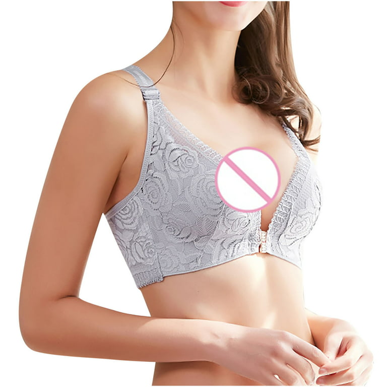 SELONE 2023 Bras for Women Push Up No Underwire Front Closure Front Clip  Zip Front Front Snap Front Hook Front Close for Sagging Breasts Hollow Out  Fashion Rose Beauty Back Wire Free