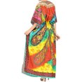 thumbnail image 4 of LA LEELA Women's Summer Loungewear African Beach Maxi Plus Size Kaftan Casual Slit Dress Caftan Dresses for Women 2X-3X Pineapple, Paisley, 4 of 5
