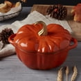 thumbnail image 6 of Smith & Clark 2 Quart Pumpkin Enameled Cast Iron Dutch Oven Casserole Pot with Lid, Orange, 6 of 10