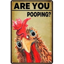 Funny Bathroom Signs Vintage Tin Signs Chicken Decor Are You Pooping Sign Metal Chicken Signs For Home Decor Chicken Toilet Wall Art Humorous Bathroom Signs Funny Restroom Sign 8 X 12 Inch