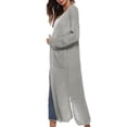thumbnail image 2 of Ropalia Women Long Sleeve Solid Color Long Sweater Cardigan Coat, 2 of 3