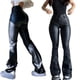 thumbnail image 3 of Pantalones de cuero de mujer Pantalones de micro cuerno de PU Pantalones de mujer populares, 3 of 5