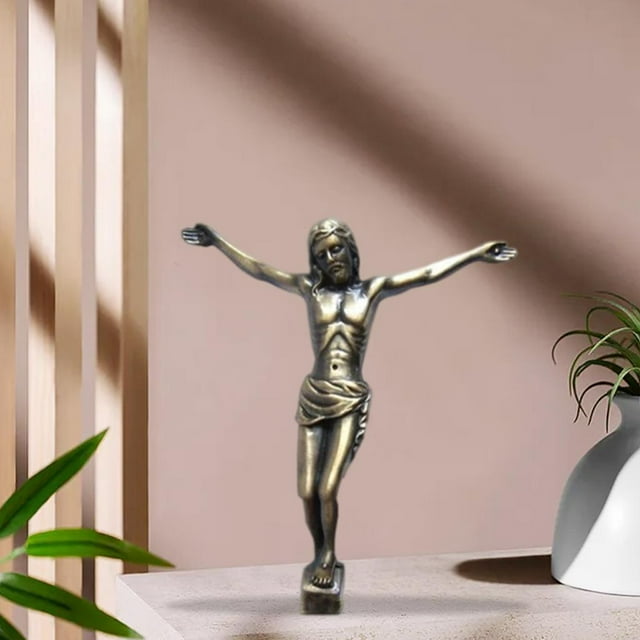 religiosa de Cristo Jesús, colección de estatuillas cristianas, crucifijo decorativo, accesorios de cruz de pared, , decoración