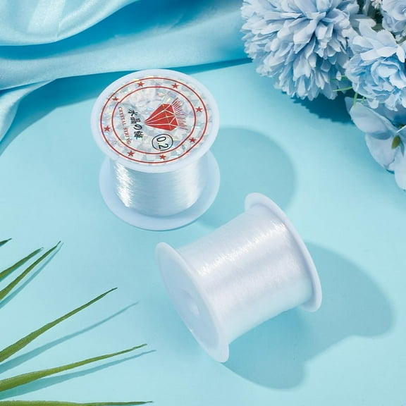 2 Rolls Fishing Thread Nylon Wire Clear 0.2mm Diameter 109.36 Yards (100m) per Roll for Fishing Crafting and Projects 2 Rolls per Set