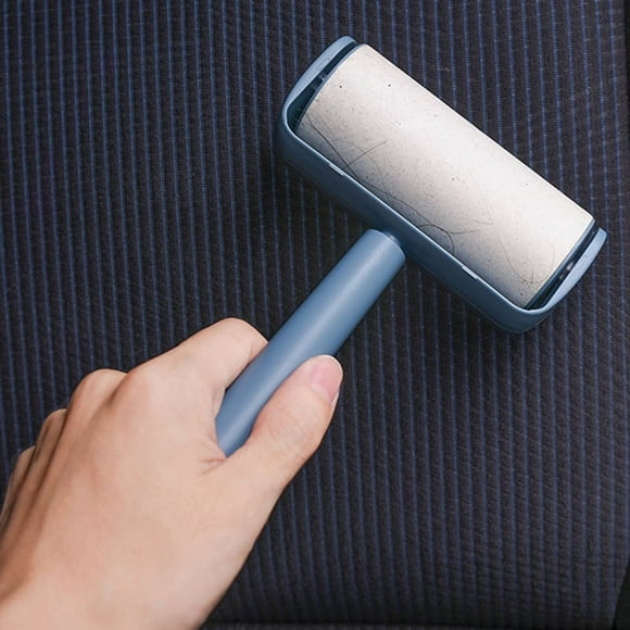 Capsule Sticky Lint Roller Dust Cleaning Tearable Refillable Hair Cloth Remover for Home Blue