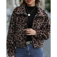 thumbnail image 5 of Womens Long Sleeve Jacket Coat for Womens Zip Up Warm Winter Leopard Spots Print High Collar Jacket Causal Wear Cogild, 5 of 7