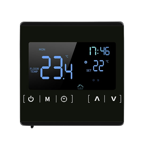 Thermorégulateur de Chauffage de l'Eau Thermostat à Écran Tactile Intelligent LCD pour Système de Chauffage au Sol Électrique Programmable à la Maison AC 85- Contrôleur de Température