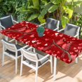 thumbnail image 2 of Valentine's Cardinal Table Cloths for 8 Foot Rectangle Tables, Red Love Heart Birds Country Wooden Patio Waterproof Elastic Fitted Tablecloths, Washable Rectangular Table Cover for Camping, 2 of 8
