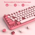 Round Keycaps, FullSize Retro Typewriter Keyboard with Detachable