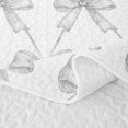 thumbnail image 5 of Erosebridal Watercolor Lattice Bow Twin Quilt Set for Girls, Grey Diamond Ribbon Grid Twin Coverlet Set, 2-Piece, 5 of 7