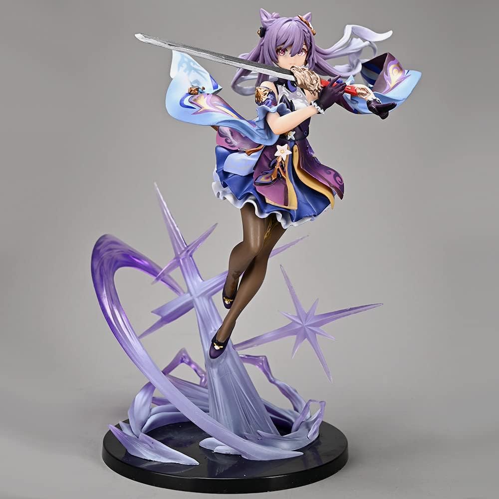 Keqing Figures, Seven Stars of Liyue Keqing Figure Statue 26cm/10.2inch Cosplay PVC Anime Model Game Character Figurine Collection Decoration Gift