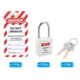 thumbnail image 3 of Unique Bargains Lockout Tagout Locks with Key, Loto Locks Safety Padlock Keyed Different with Lockout Tag Style 1, White, 3 of 6