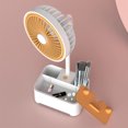 thumbnail image 3 of Yuarrent Ventilador 2 en 1 recargable, 3 velocidades, brazo portátil, refrigeración, lavable, interior, oficina, refrigerador para dormir, organizador Electrodomésticos Amarillo Yuarrent HA064817-01B, 3 of 6