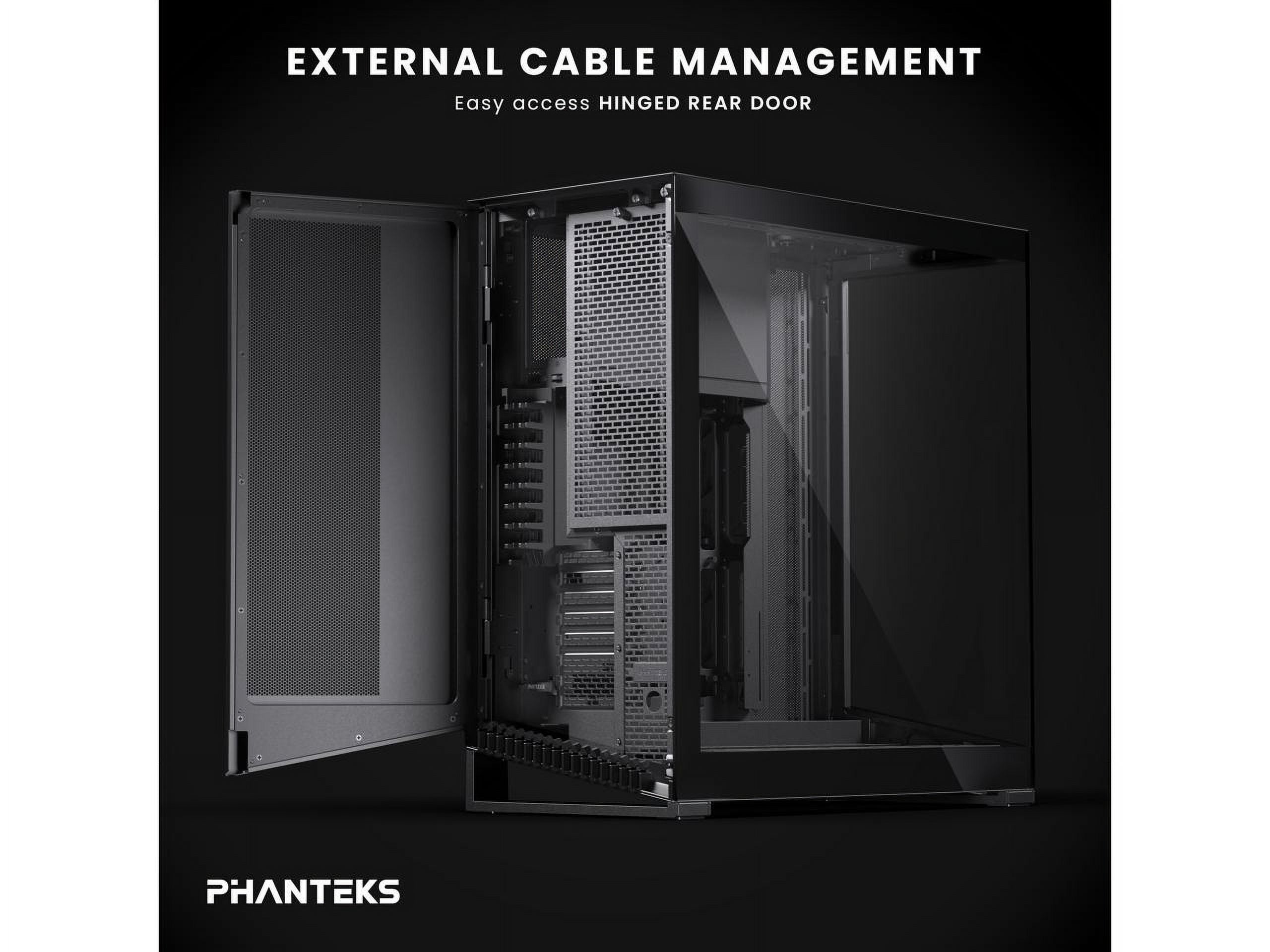Phanteks NV9 MKII, Showcase Full-Tower Chassis, Rear-Connect MB Support, Integrated D/A-RGB Lighting, Seamless Tempered Glass Design, 11x 140mm Fan Positions, Black