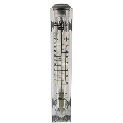 Water Flow Meter FLOWMETER  Rotameter 2-20 GPM  Inline Instrument 