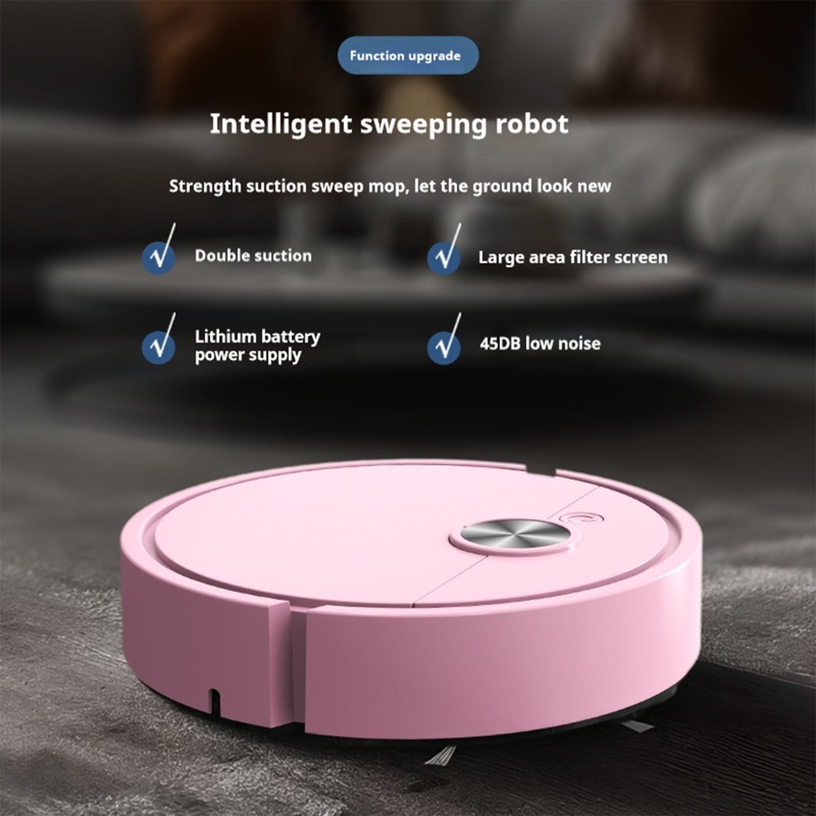 Werulen Intelligent Sweeping Robot 3-in- Rechargeable Robotic Vacuum Cleaner, Automatic Mopping And Suction Cleaning for Hardwood Floors Pet Hair, Cordless Mini Vacuum for Home Office Apartment