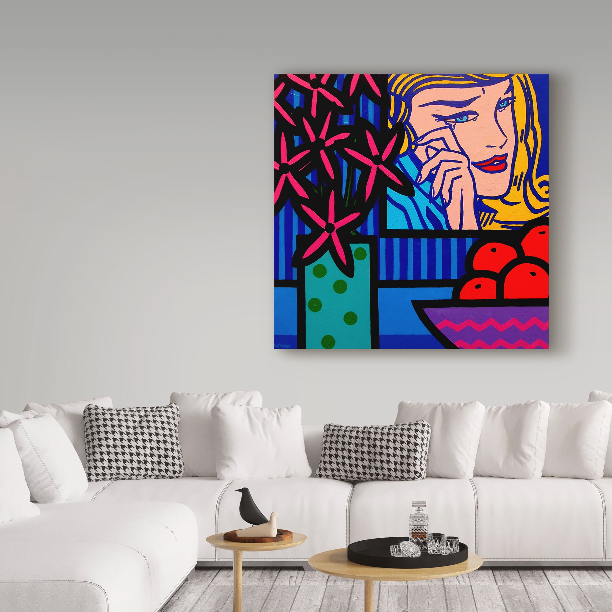 Trademark Fine Art 'Still Life with Lichtenstein Crying Girl' Canvas Art by John Nolan