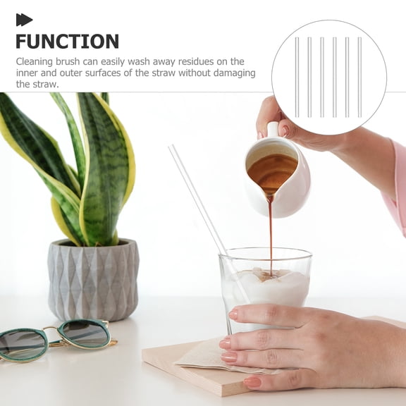 GAXIRE 6 Pcs Reusable Clear Silicone Straws Set, Transparent Cylindrical Design for Home, Parties, Easter and Everyday Use