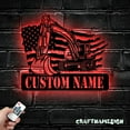 thumbnail image 2 of Craftnamesign Custom US Excavator Metal Wall Art LED Light, Custom Excavator Driver Name Sign, 2 of 5