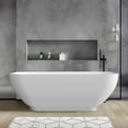 thumbnail image 2 of Rainlex 67" Freestanding Soaking Solid Surface Bathtub in White, 2 of 12