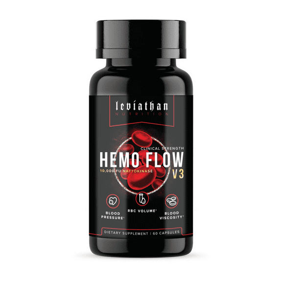 Leviathan Nutrition Hemo Flow | Nattokinase Nitric Oxide Supplement for Healthy Blood Pressure & Heart