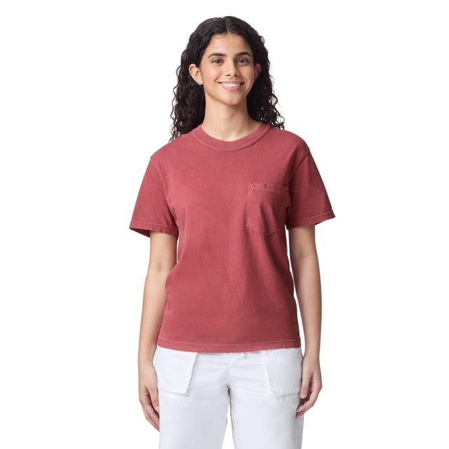 Camiseta Comfort Colors G6030 Crims con bolsillo de manga corta para adulto
