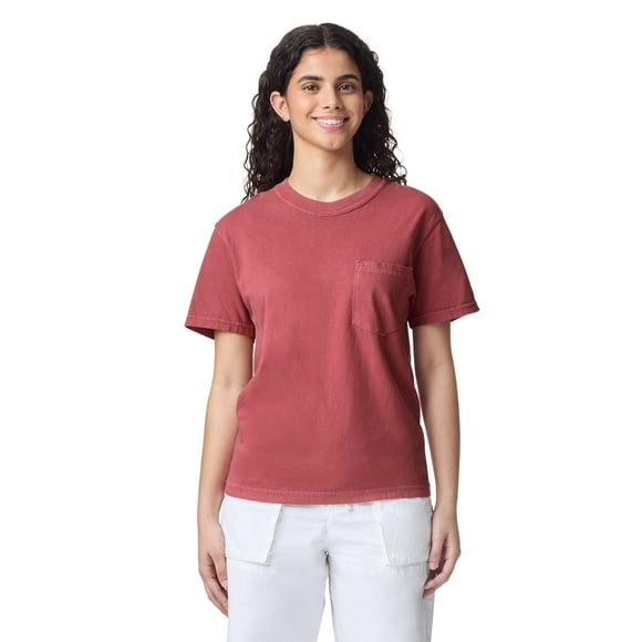 Camiseta Comfort Colors G6030 Crims con bolsillo de manga corta para adulto